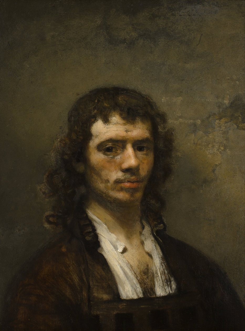 Autorretrato, c.1645 (óleo sobre painel) de Carel Fabritius