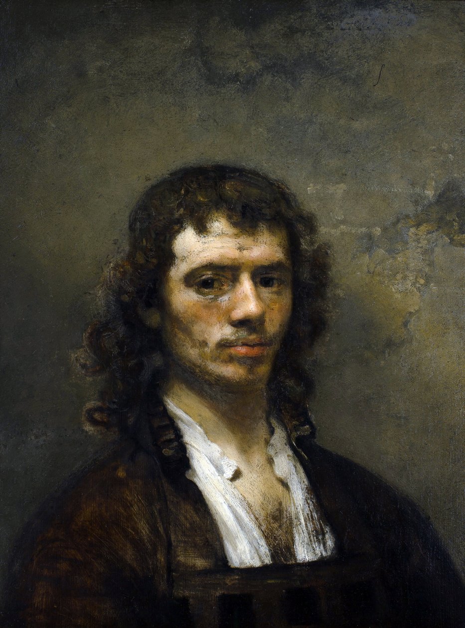 Autorretrato, c.1645 (óleo sobre madeira) de Carel Fabritius