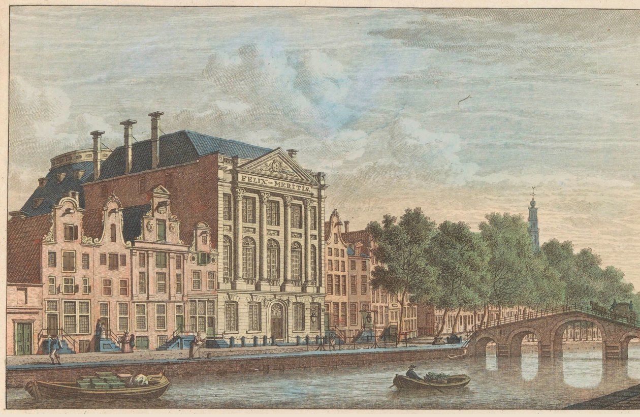 Edifício de Felix Meritis em Amesterdão, ca. 1790
Gebouw der Maatschappy Felix Meitis te Amsterdam / Edifices de la societe dit Félix Méritis à Amsterdam (título sobre o objecto) de Carel Frederik Bendorp (I)