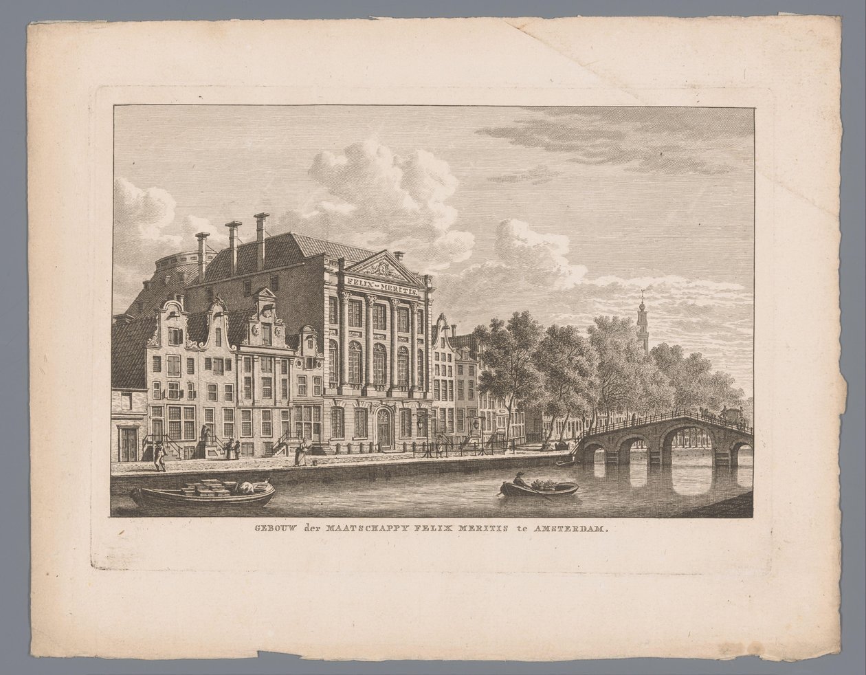 Vista de Felix Meritis em Amsterdã Edifício da sociedade Felix Meritis em Amsterdã (título no objeto) de Carel Frederik Bendorp (I)