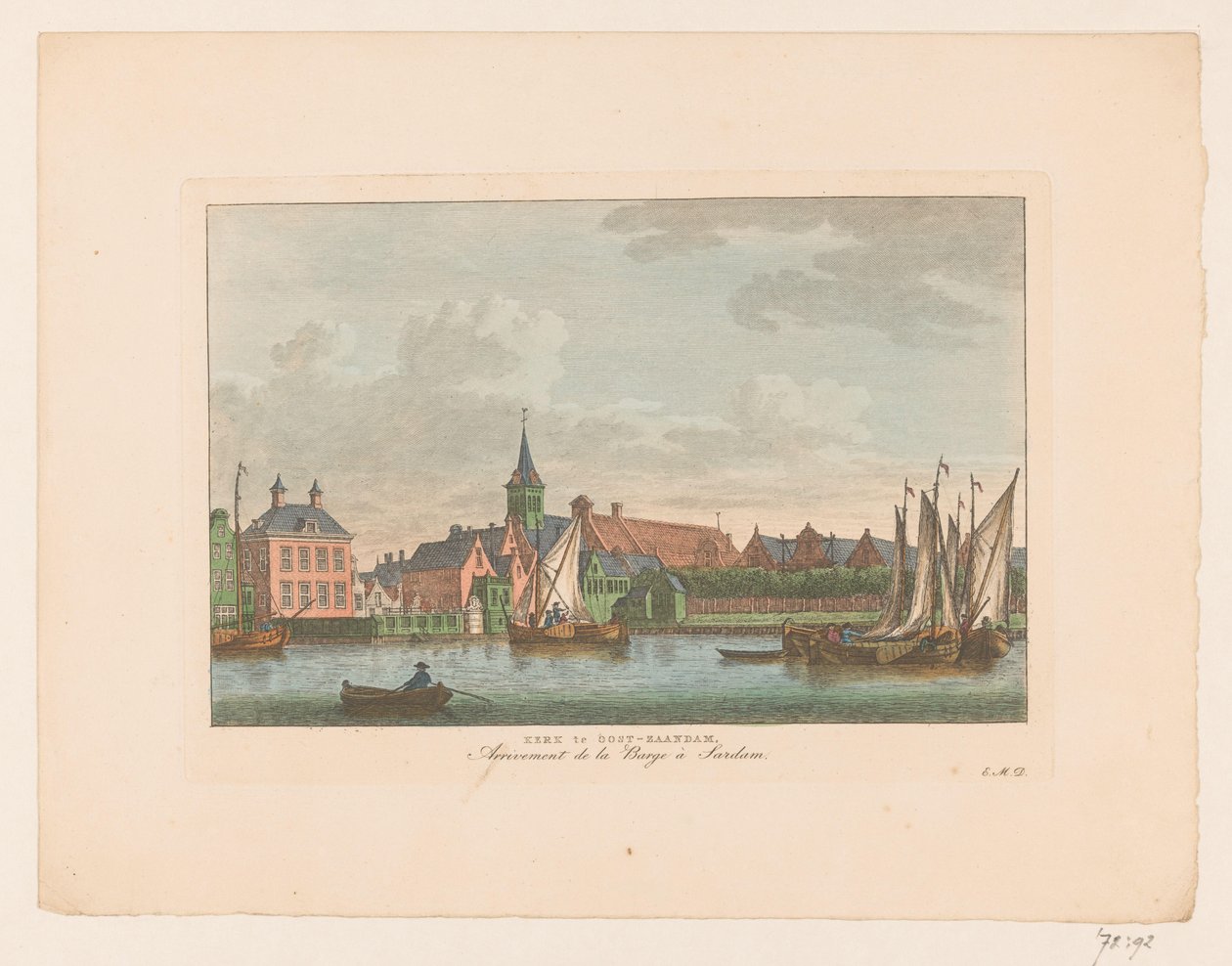 Vista da igreja em Oost-Zaandam
Igreja em Oost-Zaandam / Arrivement de la Barge à Sardam (título sobre o objecto) de Carel Frederik Bendorp (I)