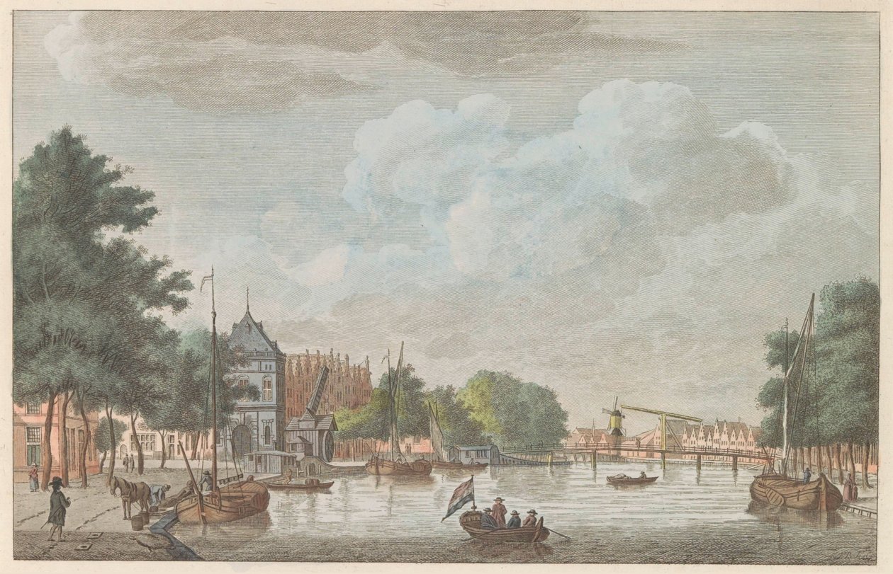 Spaarne em Haarlem, c. 1790
Het Binnen Spaarne in Haarlem / Riviere dit sparen interieur à Haarlem (título sobre o objecto) de Carel Frederik Bendorp (I)