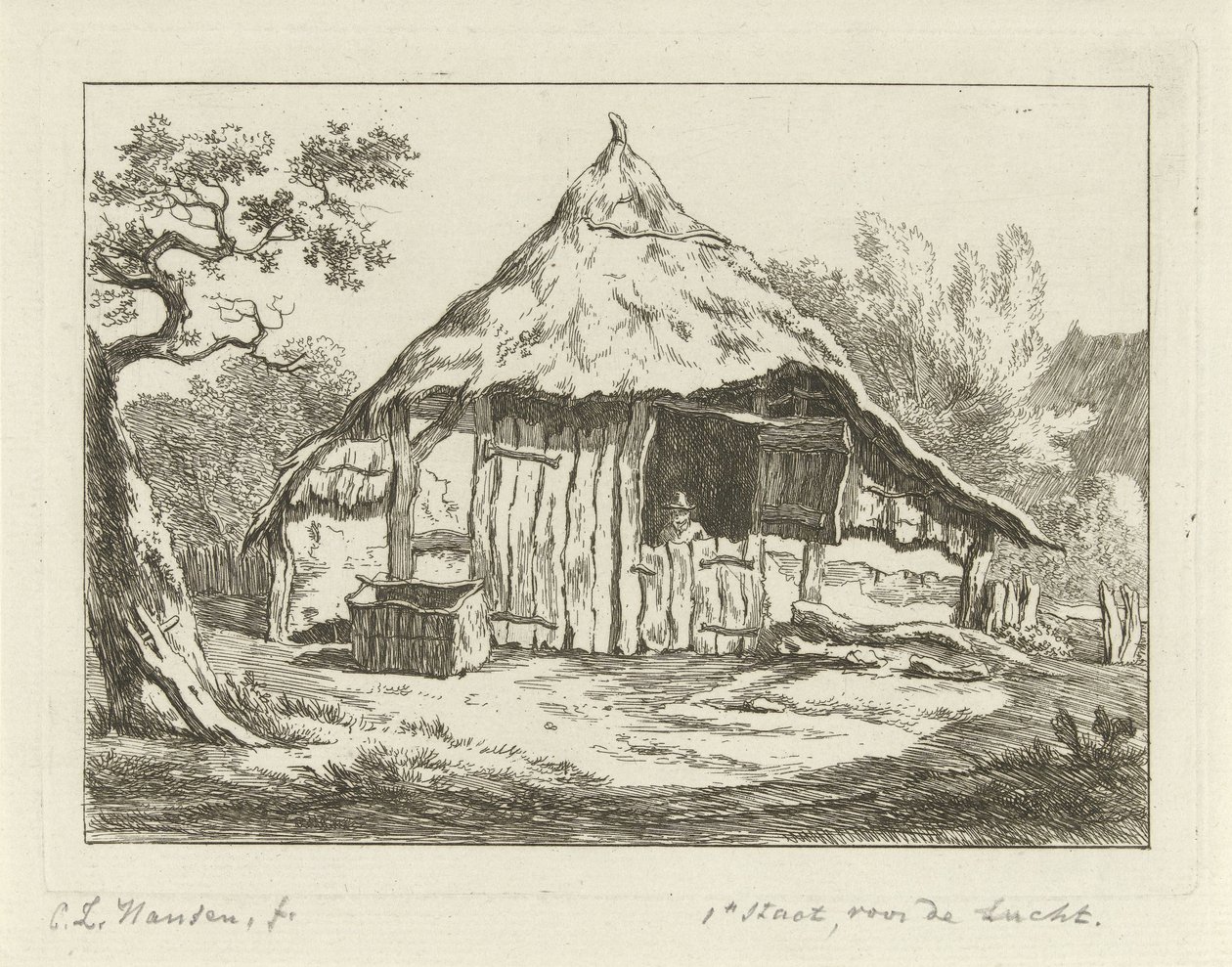 Celeiro do agricultor com a porta superior aberta
Paisagens (1-6) (título da série) de Carel Lodewijk Hansen
