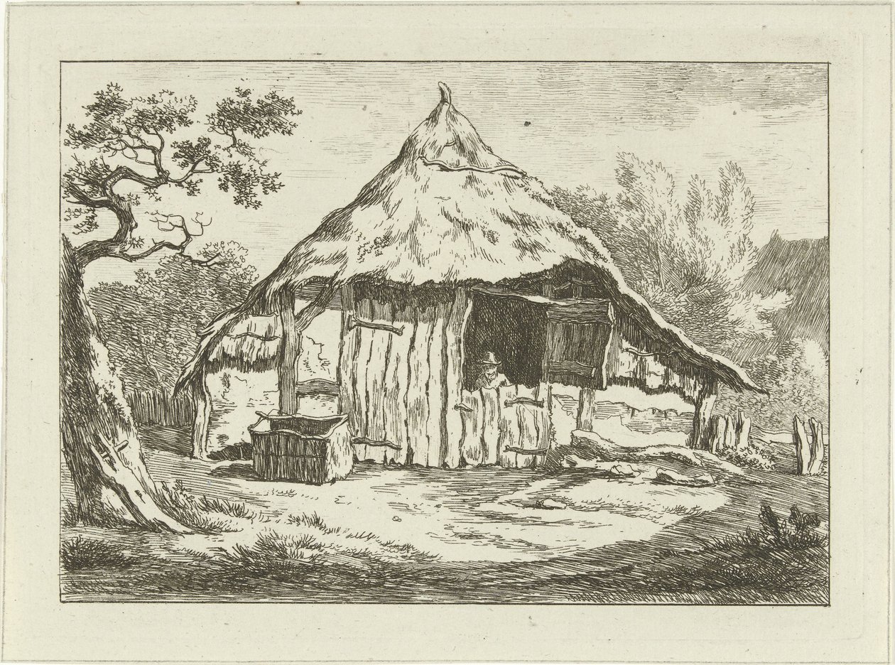 Quinta com porta superior aberta Paisagens (1-6) (título da série) de Carel Lodewijk Hansen