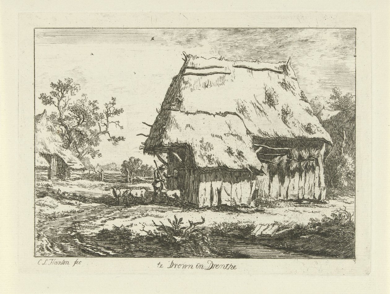 Pastor num redil
Te Drown in Drenthe (título sobre o objecto)
Paisagens (1-6) (título da série) de Carel Lodewijk Hansen
