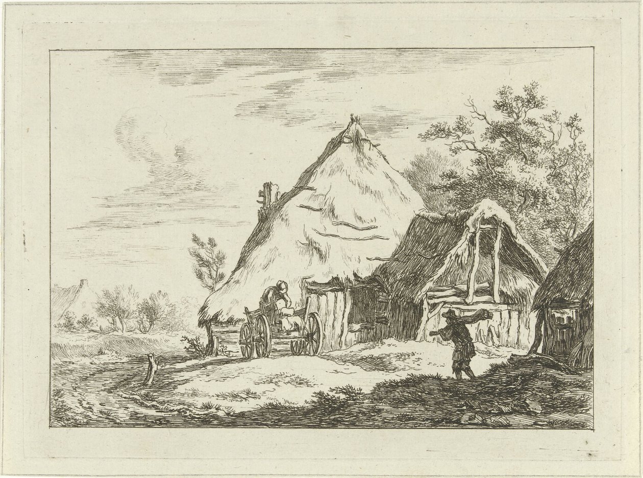 Carrinho para uma fazenda Paisagens (1-6) (título da série) de Carel Lodewijk Hansen