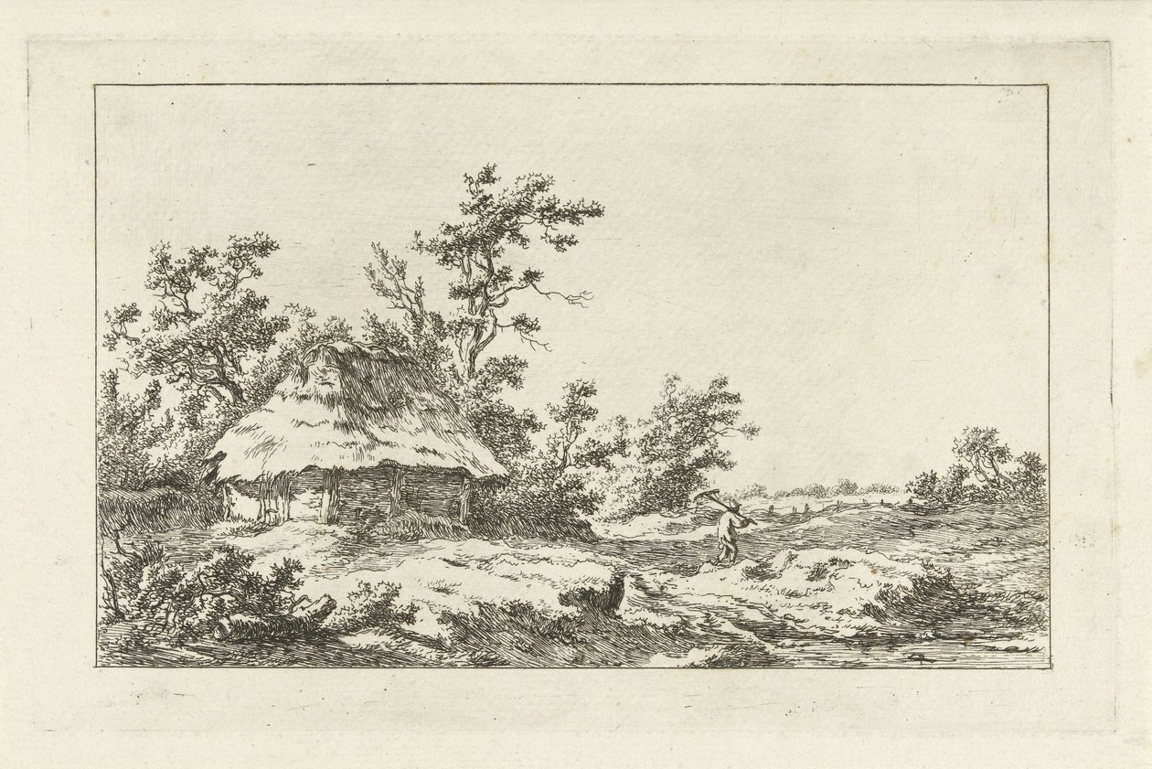 Homem com ancinho perto de um celeiro
Landscapes (A-F) (título da série) de Carel Lodewijk Hansen