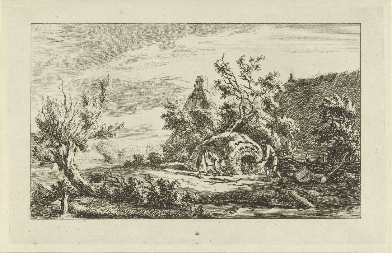 Forno para uma fazenda Paisagens (a-f) (título da série) de Carel Lodewijk Hansen