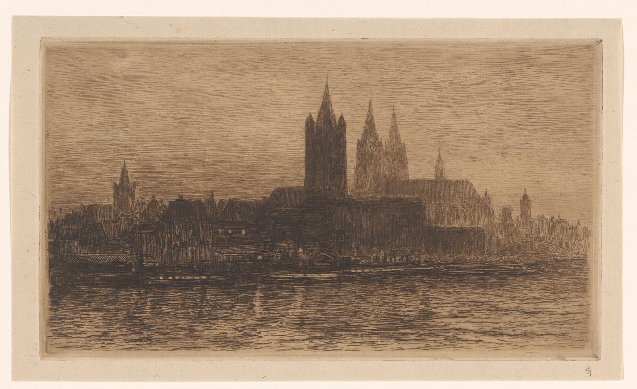 Vista de Colónia à noite de Carel Nicolaas Storm van 