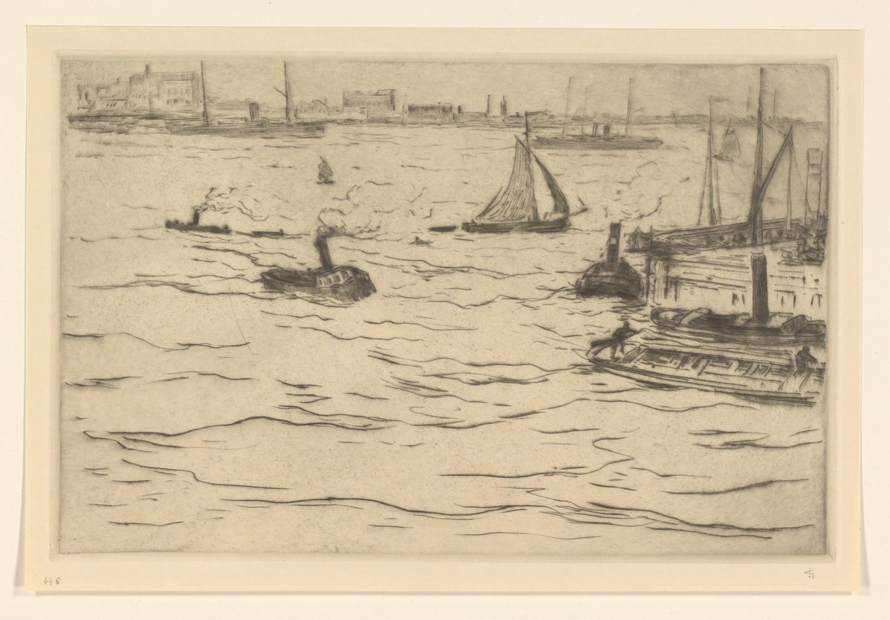 Vista do Maas em Rotterdam O Maas em Rotterdam (título original) de Carel Nicolaas Storm van 