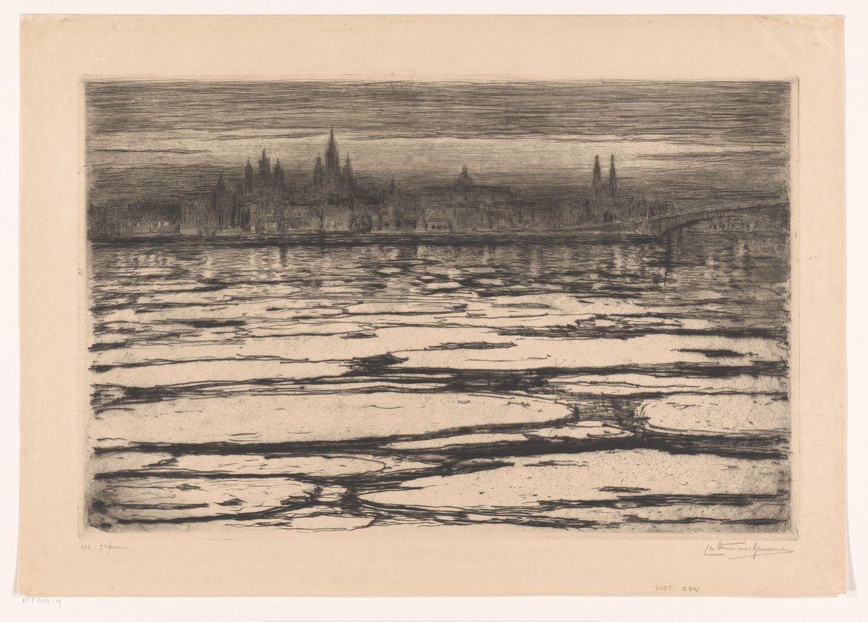 Sincelos no Reno (título original no objeto) de Carel Nicolaas Storm van 