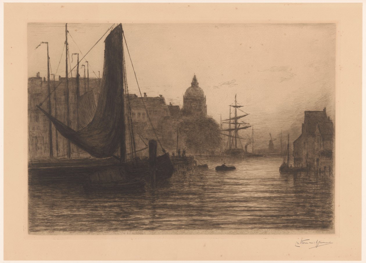 Porto em Dordrecht à noite
Port a Dordrecht, soir (título original) de Carel Nicolaas Storm van 