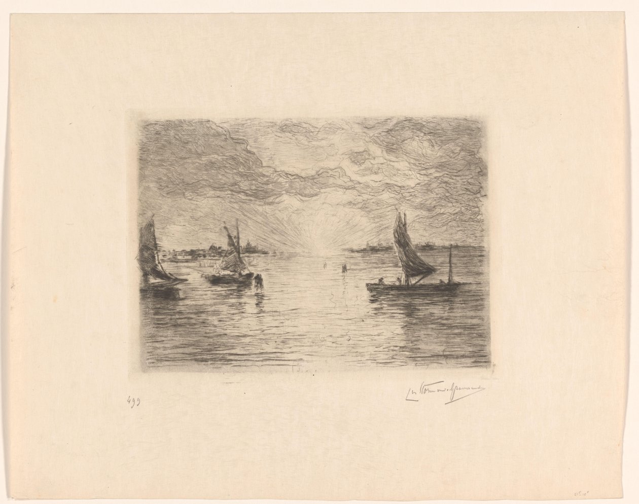Lagoa ao pôr do sol de Carel Nicolaas Storm van 