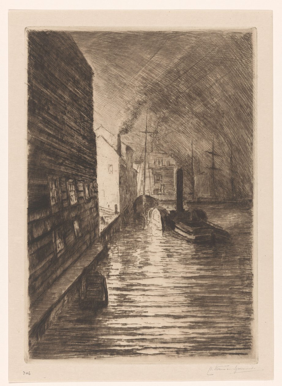 Estaleiro em Flushing à noite de Carel Nicolaas Storm van 