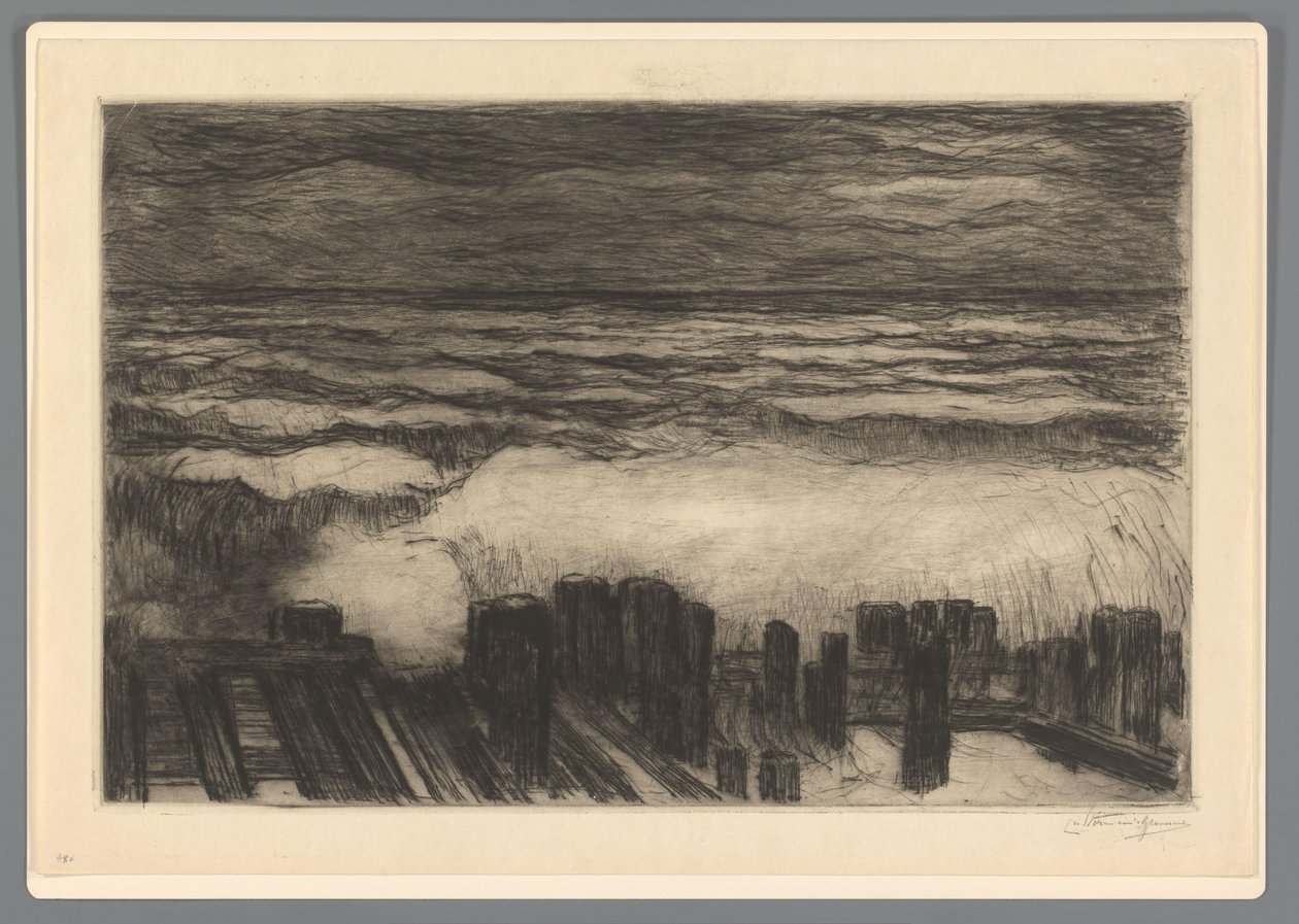 Mar com ondas altas de Carel Nicolaas Storm van 