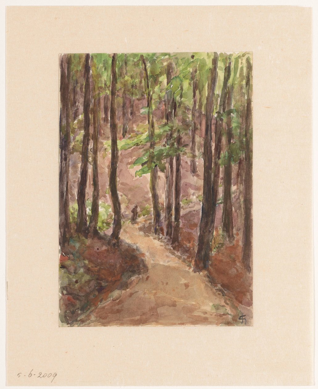 Estrada da floresta pelas colinas em Baden-Baden de Carel Nicolaas Storm van 