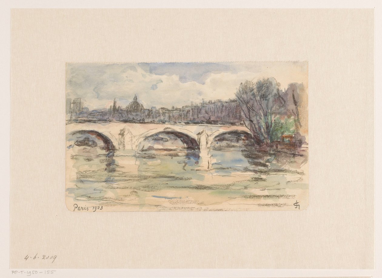 Ponte sobre o Sena, Paris de Carel Nicolaas Storm van 