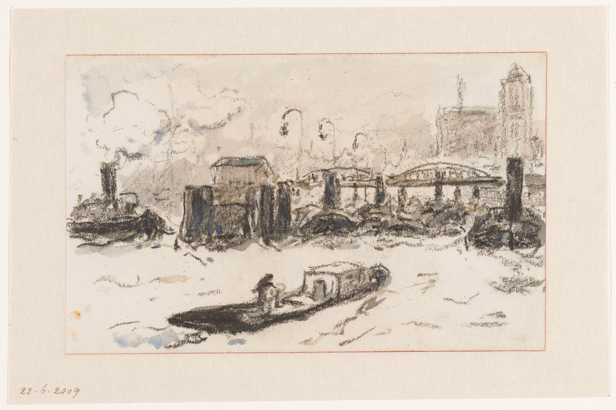Vista do porto de Hamburgo de Carel Nicolaas Storm van 