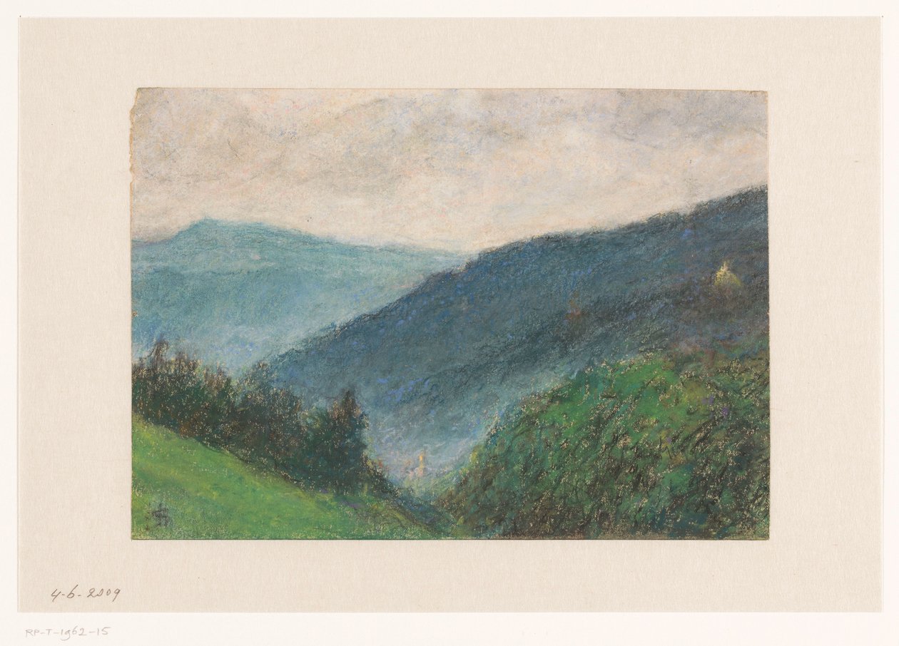 Paisagem montanhosa perto de Baden-Baden de Carel Nicolaas Storm van 