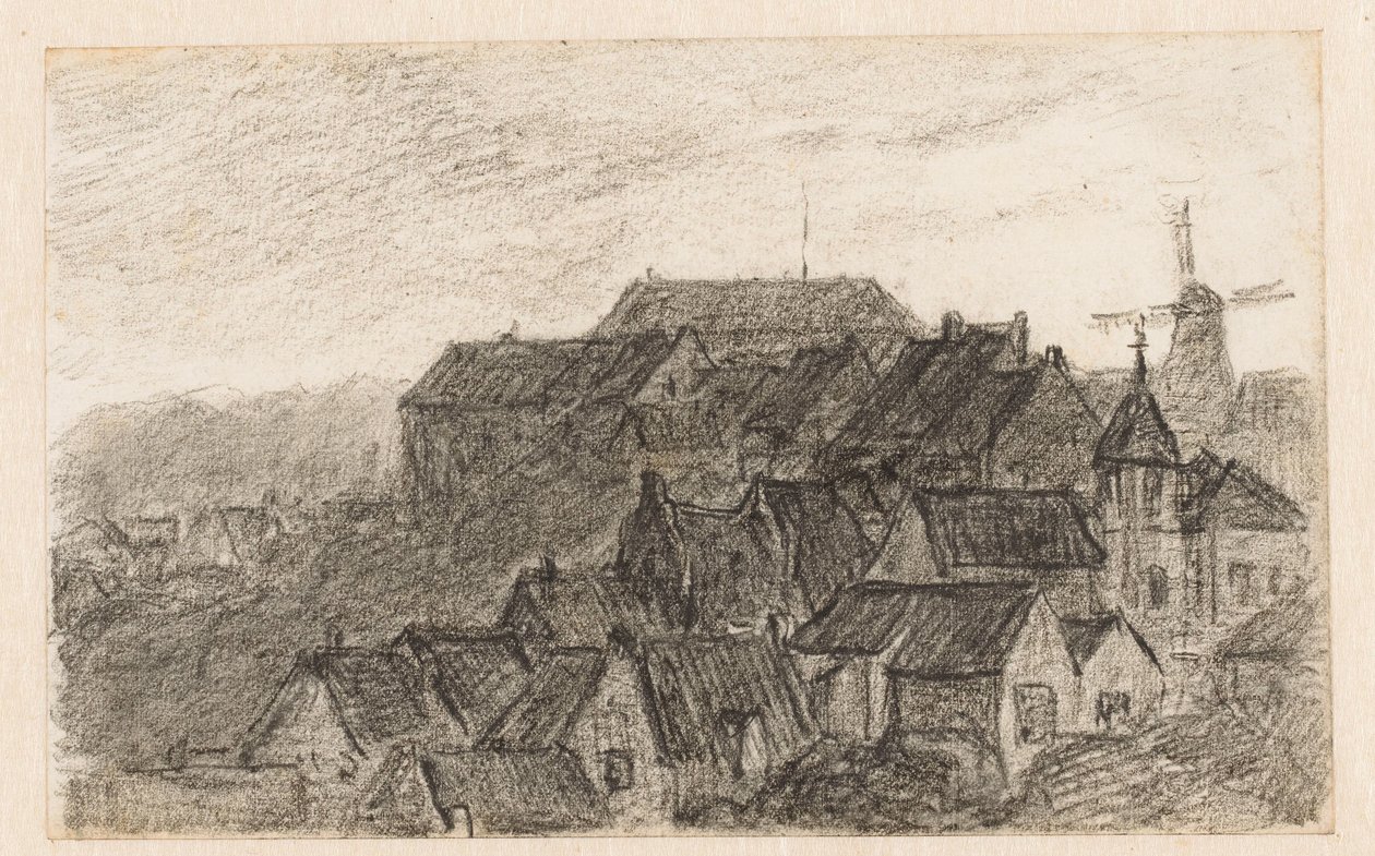 Vista da cidade de Kleve com moinho de Carel Nicolaas Storm van 