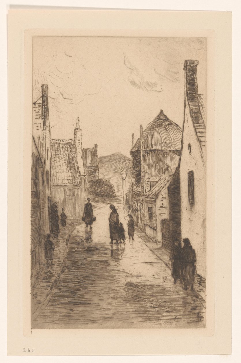 Vista de rua em Katwijk de Carel Nicolaas Storm van 