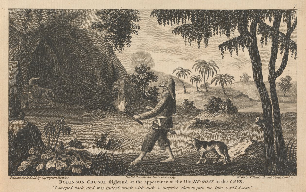 Doze Ilustrações de Robinson Crusoe de Carington Bowles
