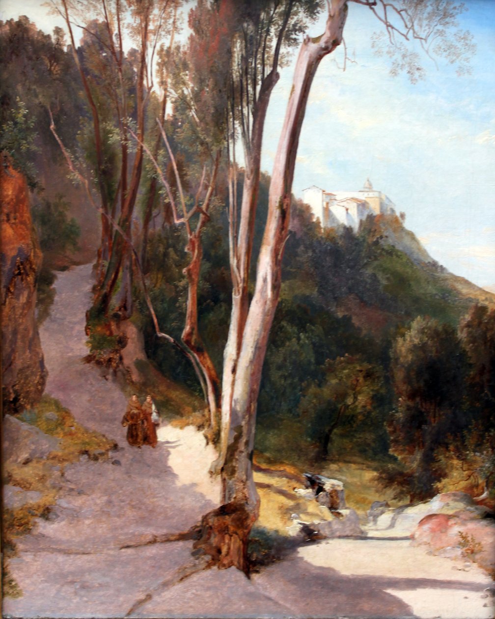 Trilha para o Castelo Gandolfo de Carl Blechen