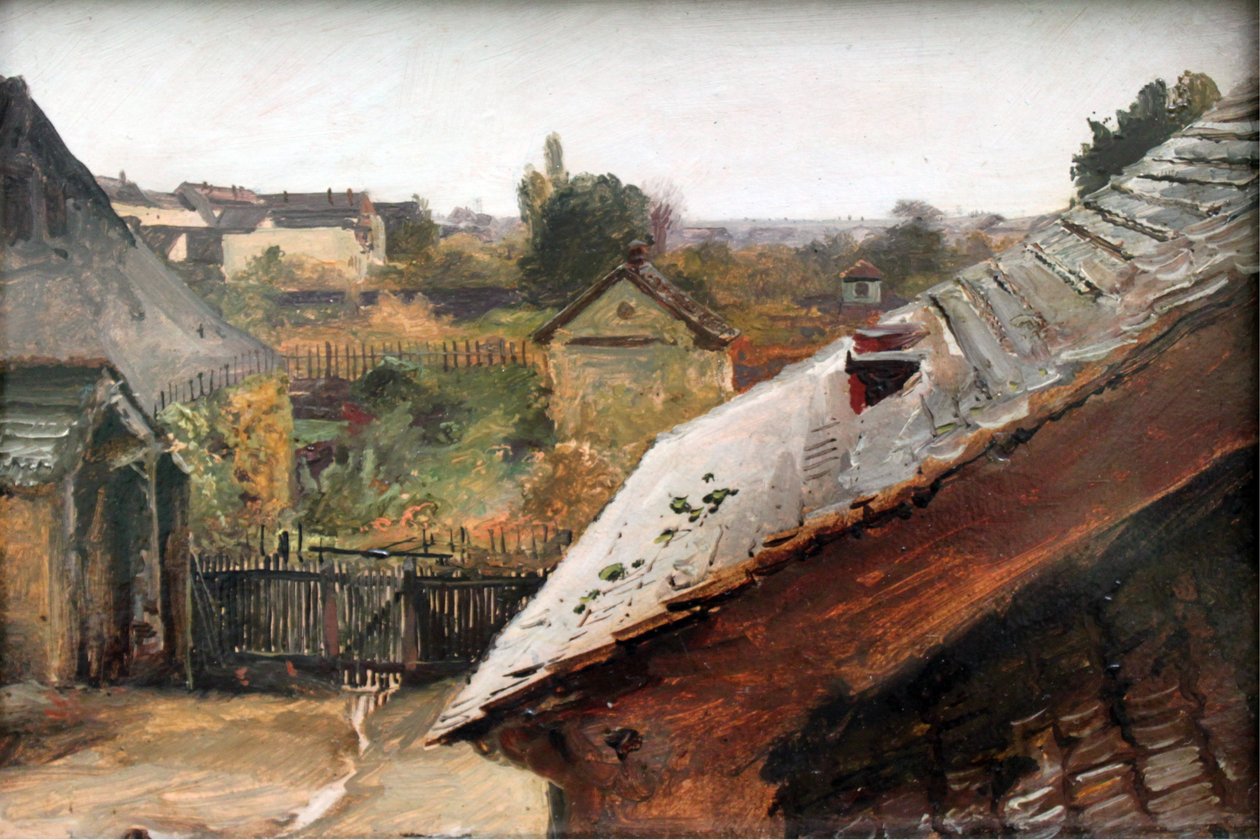 Vista sobre telhados e jardins de Carl Blechen