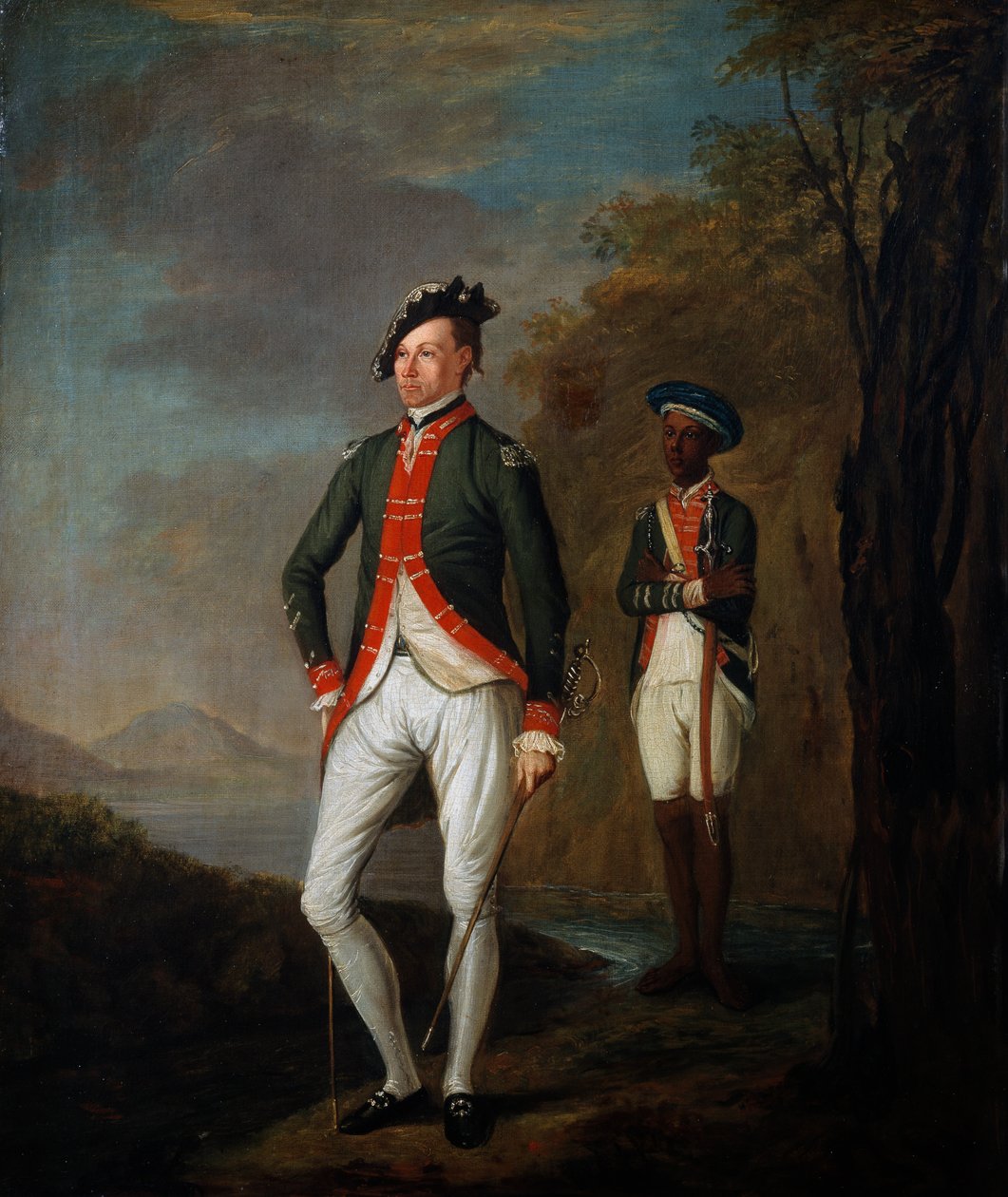 Um Oficial Britânico de um Batalhão Sepoy Madras Assistido por um Servo Sepoy, c.1769 de Carl C.A. von Imhoff