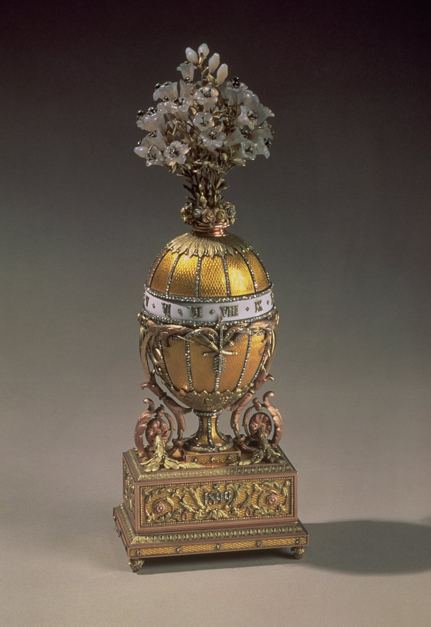 Ovo de Páscoa na forma de um vaso contendo flores, 1899 (metal und esmalte) de Carl Fabergé