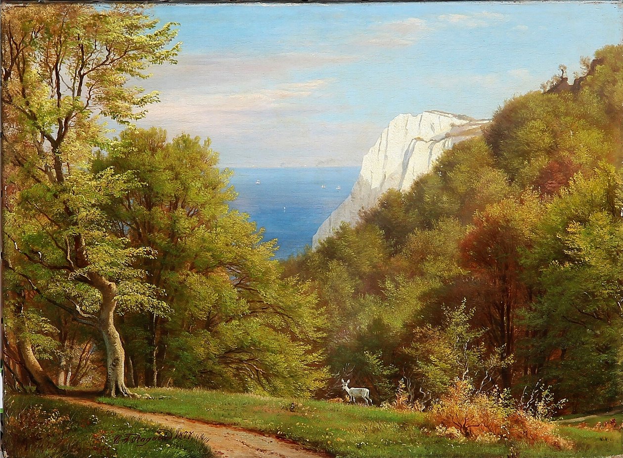 Dia de verão em Mns KlintnEnglish: Dia de verão em Mens Klint, Denmarkn de Carl Frederick Aagaard