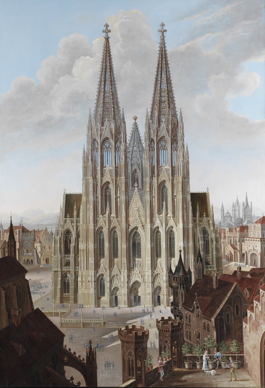 Vista da fachada oeste da Catedral de Colônia de Carl Georg Enslen