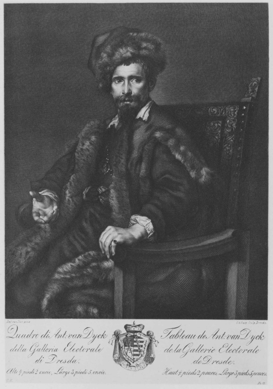 Retrato de um cavalheiro de pele (Príncipe Rhodokanakis-Giustiniani de Chios) de Carl Gottlieb Rasp