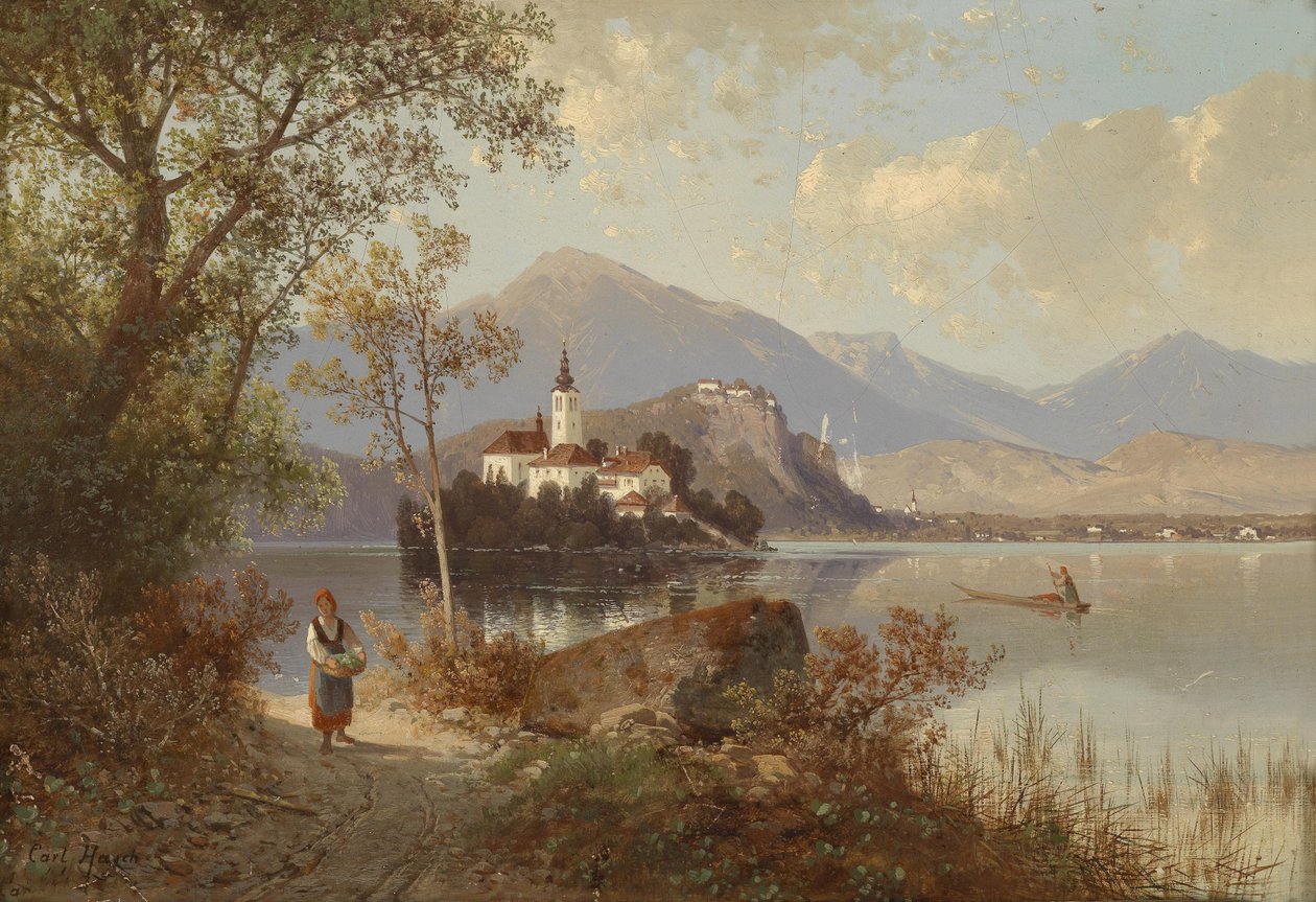 Vista do lago Bled de Carl Hasch