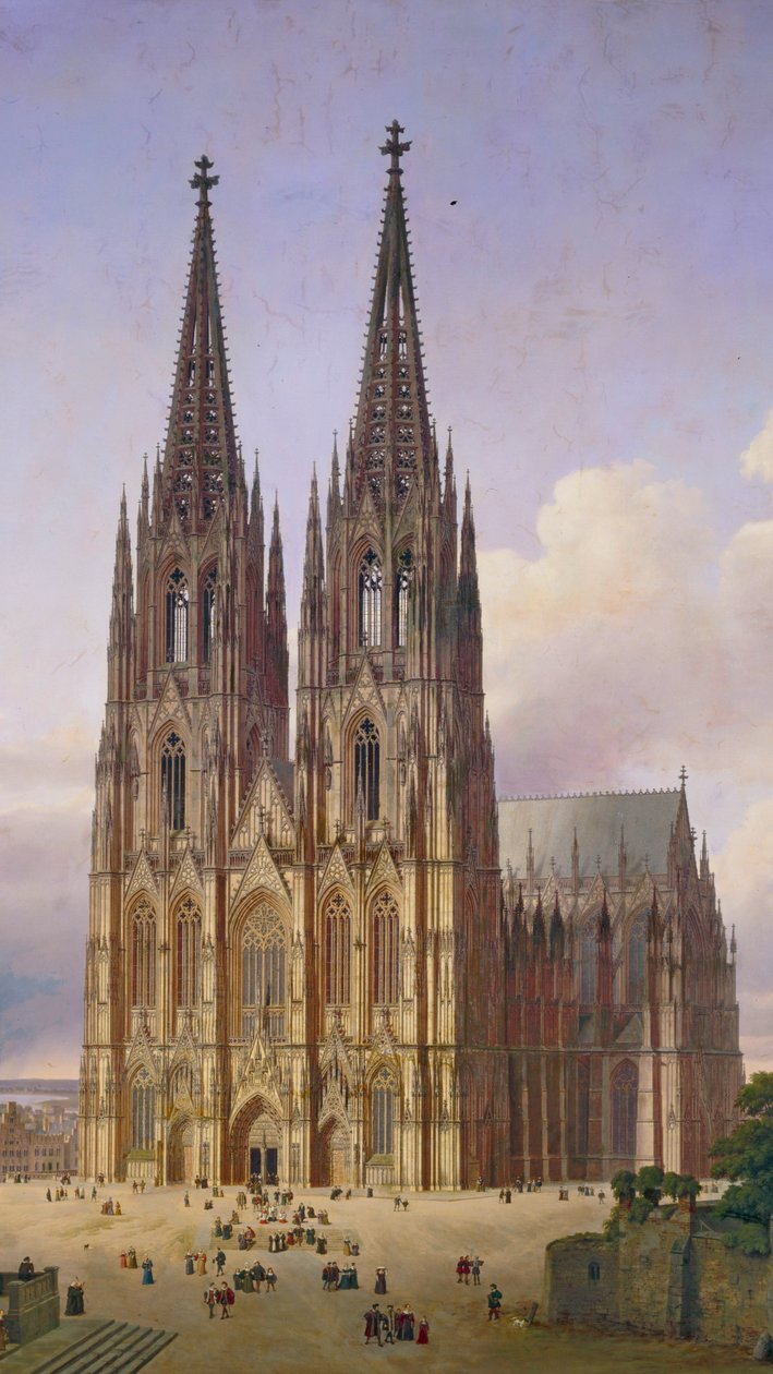 Vista ideal da Catedral de Colônia, a partir do sudoeste de Carl Georg Adolph Hasenpflug