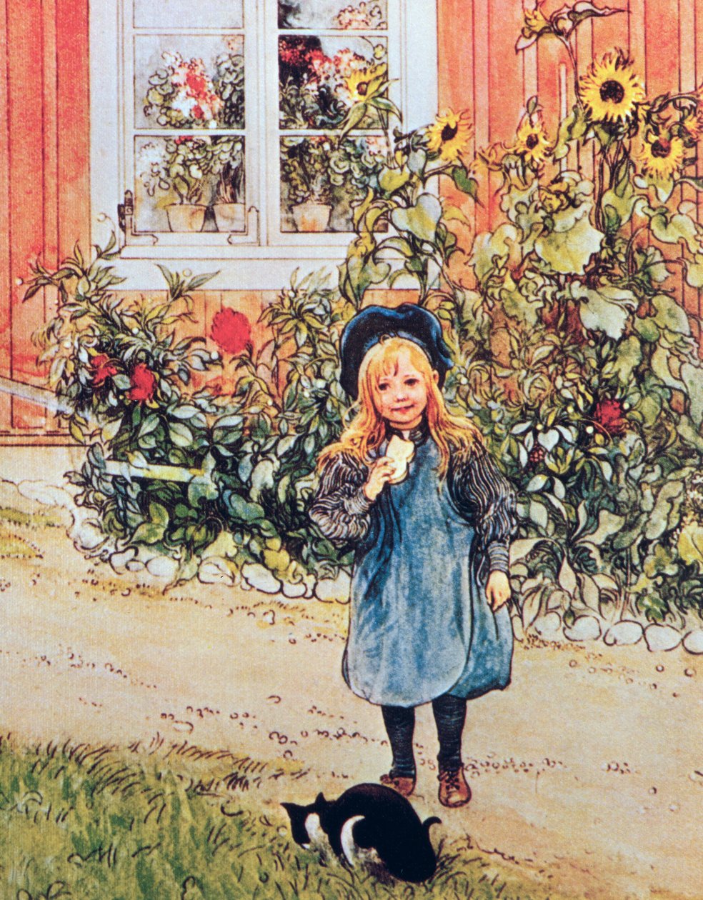 Brita com girassóis de Carl Larsson