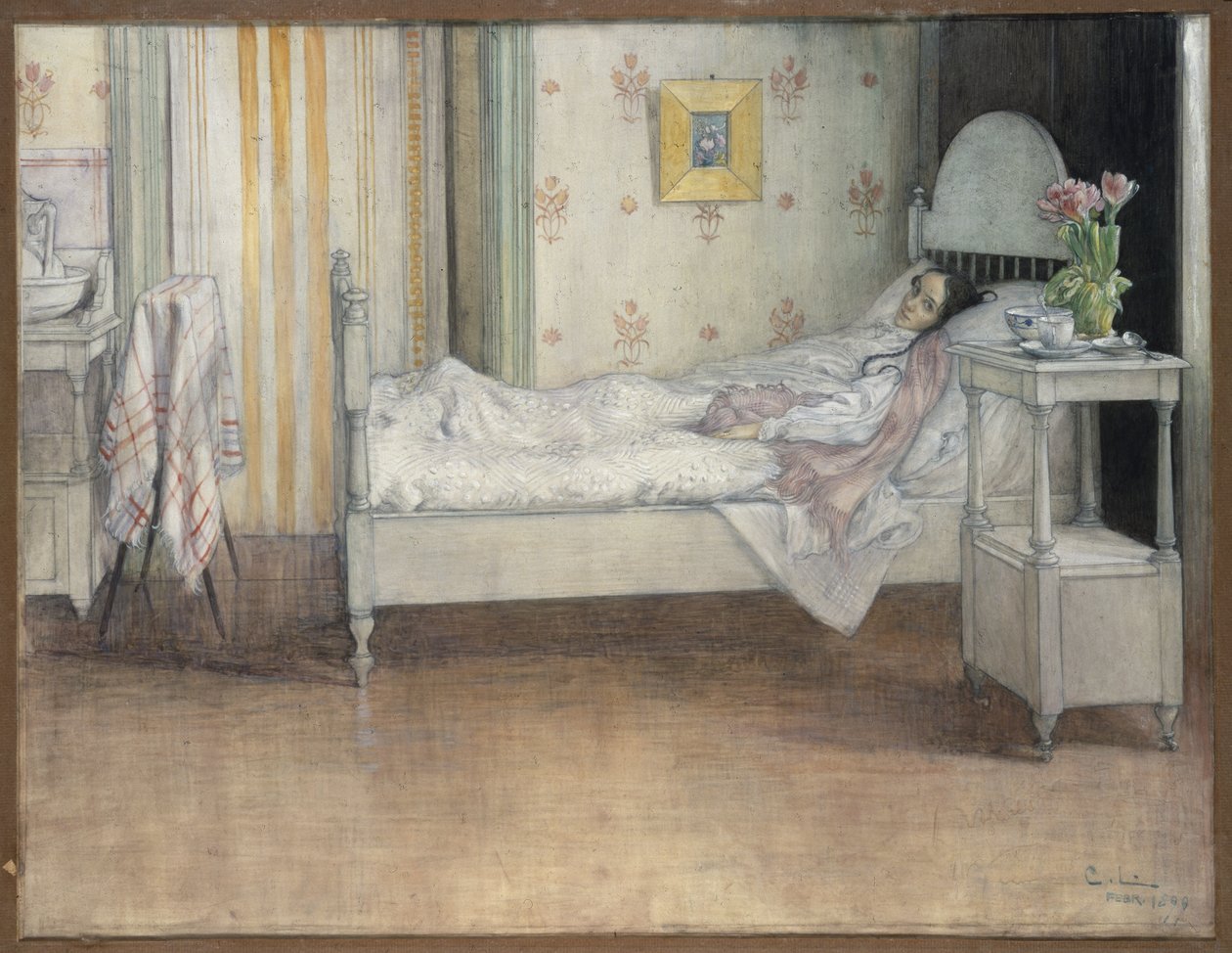 Convalescença, c.1899 de Carl Larsson