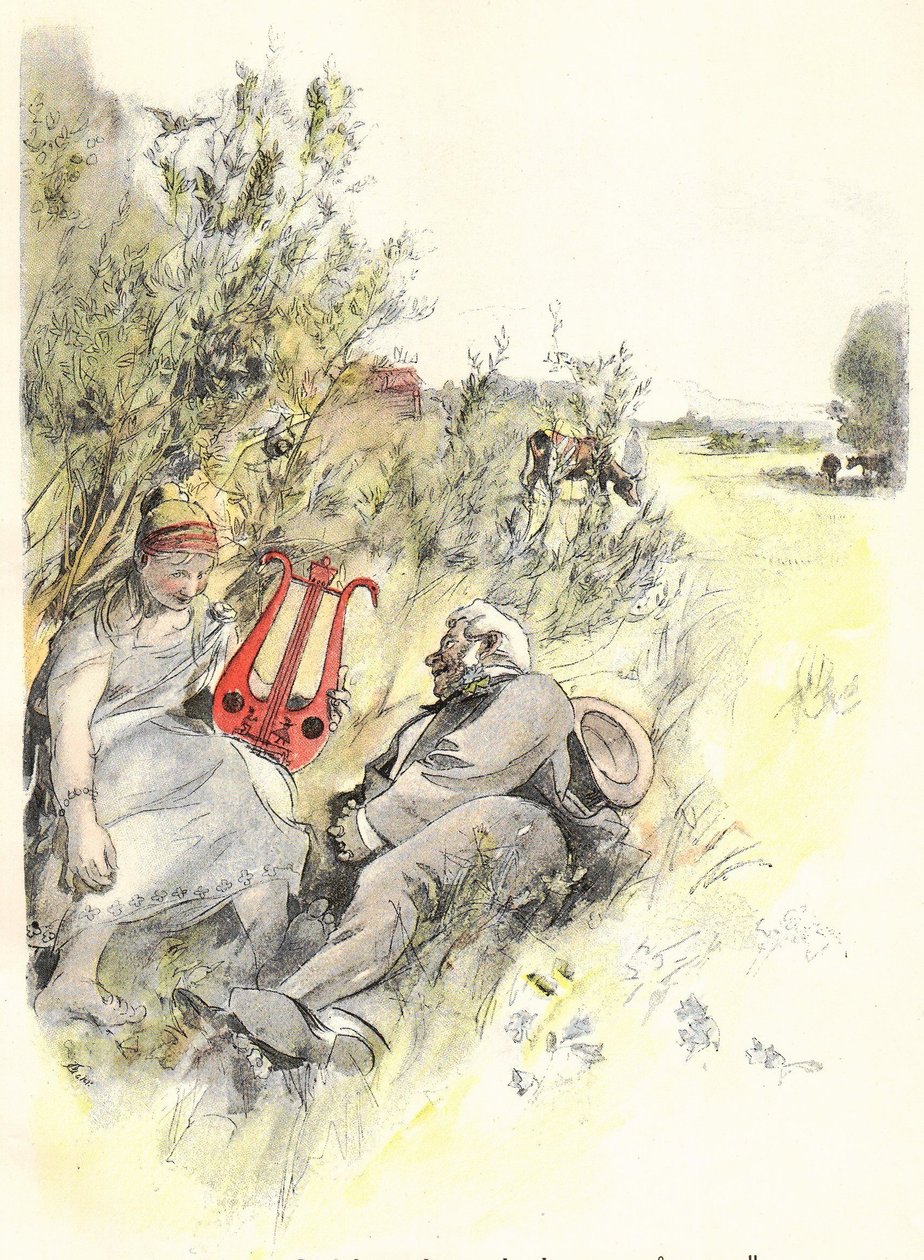 Elias Sehlstedt e sua mãe cantora de Carl Larsson