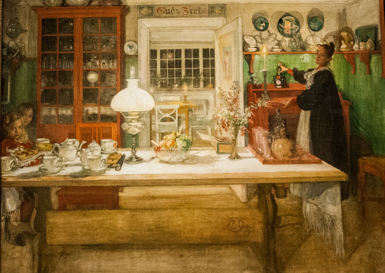Preparando-se para um jogo de Carl Larsson