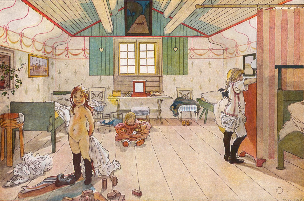 No quarto das meninas de Carl Larsson