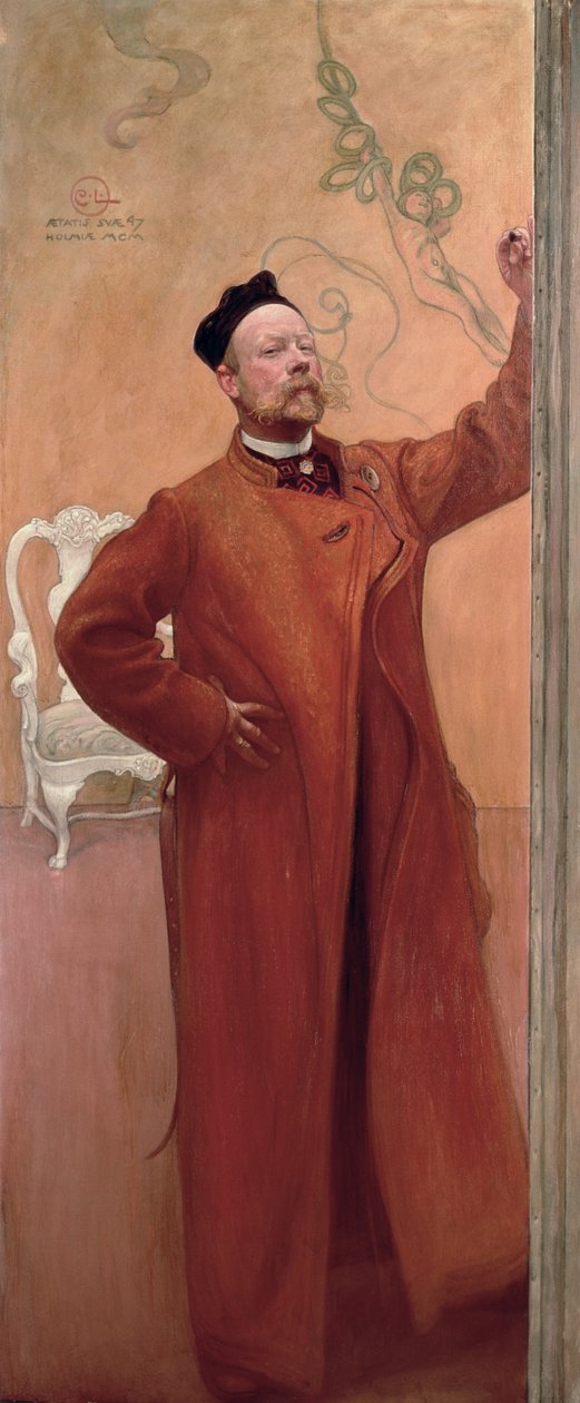Na Frente do Espelho: Auto Retrato, 1900 de Carl Larsson
