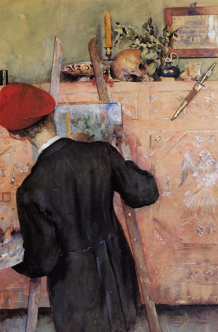 O pintor ainda vida de Carl Larsson