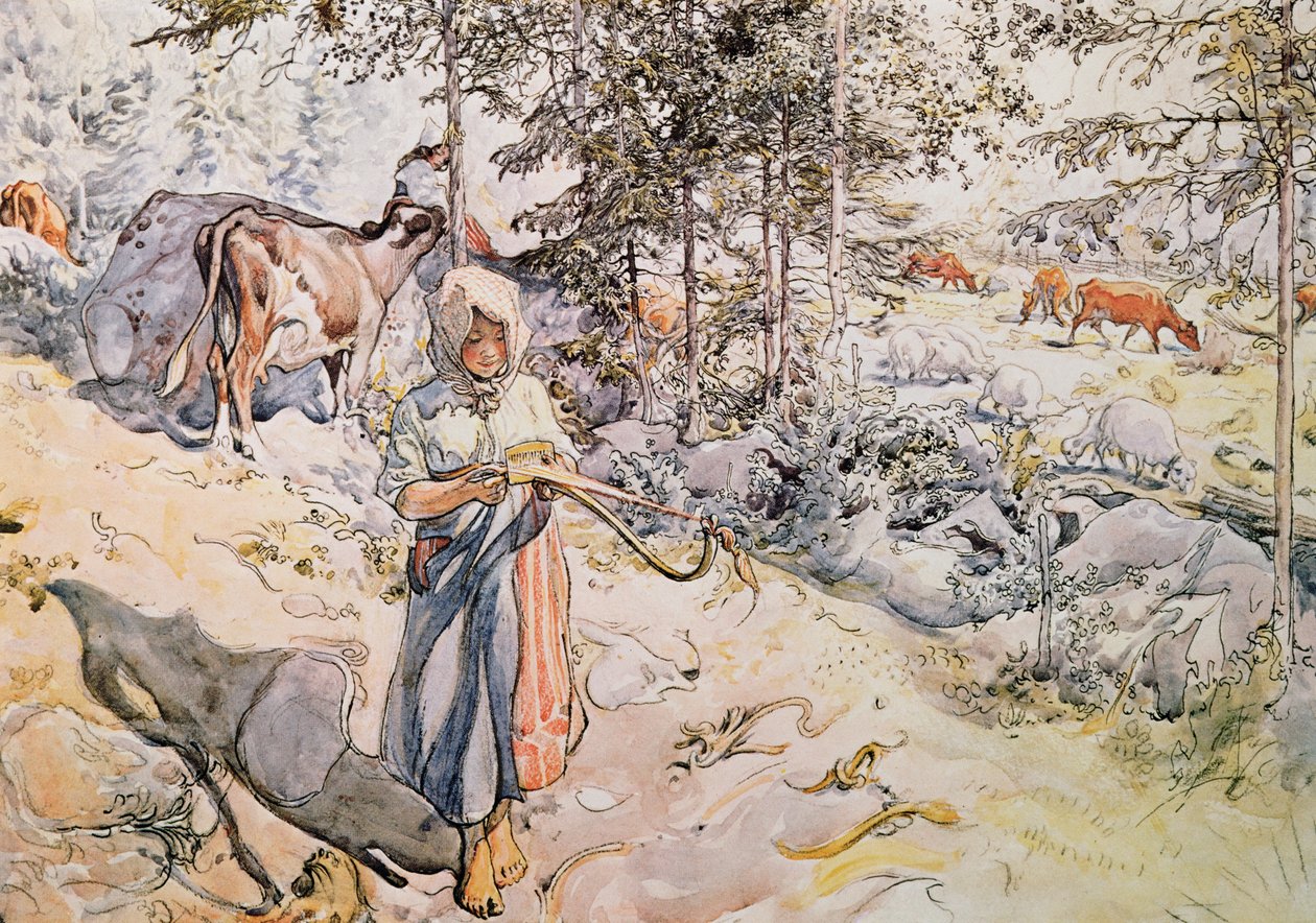 Rapariga Tecelagem, 1905 de Carl Larsson