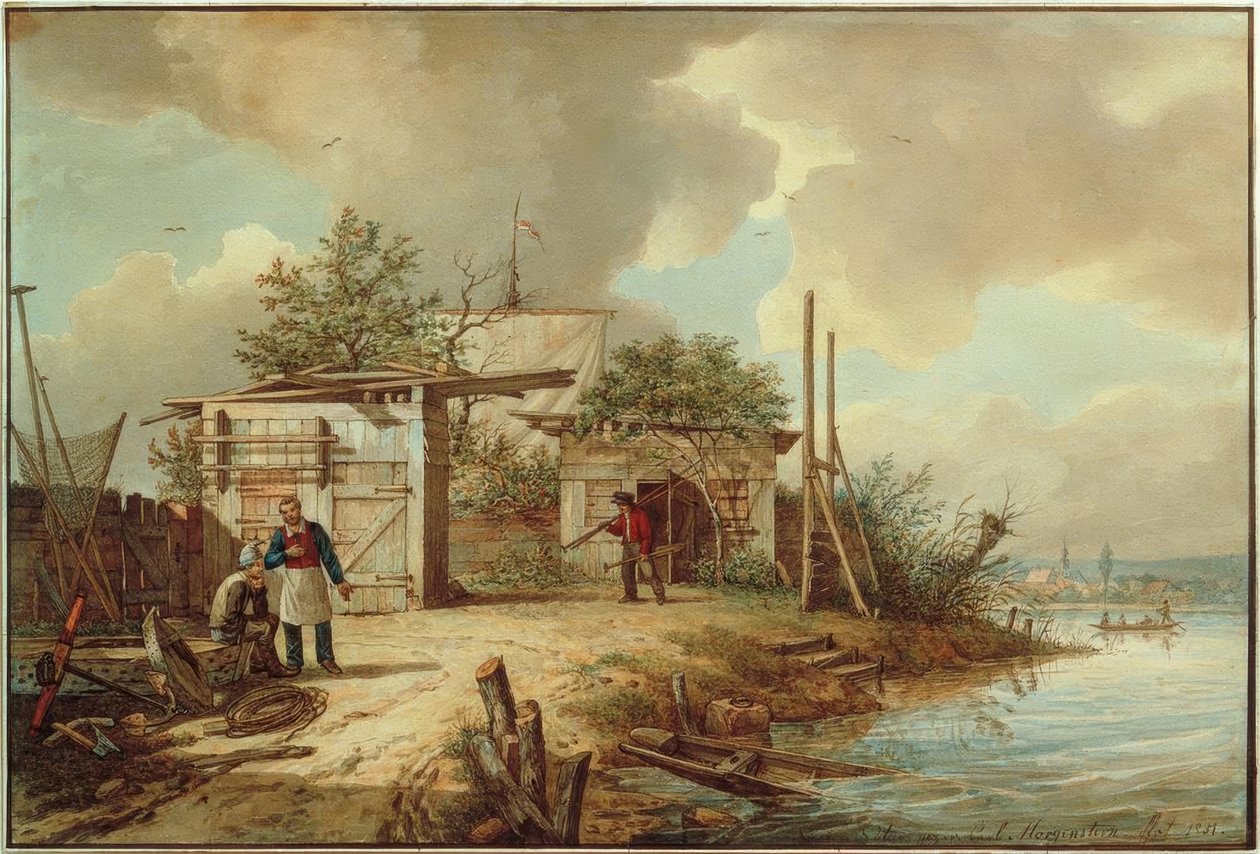 C. Morgenstern, cabanas de pescadores no Mainlustinsel de Carl Morgenstern