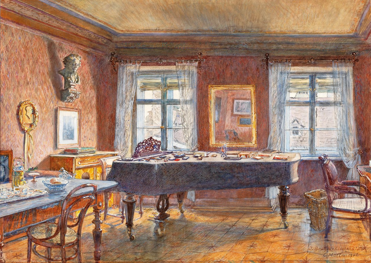 J. Brahms, KlavierzimmernInglês: J. Brahms, sala de piano de Carl Muller