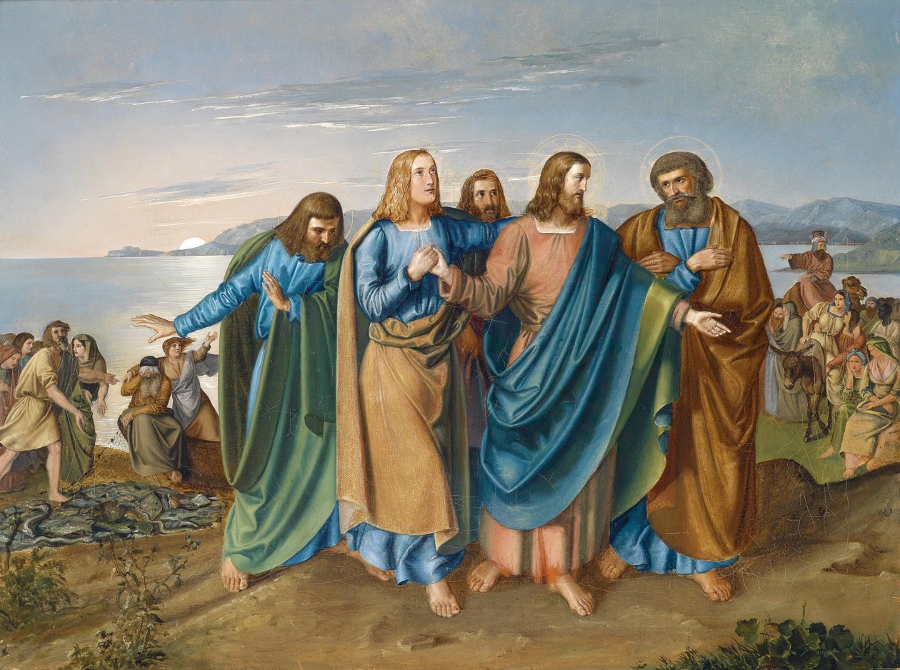 Jesus e seus discípulos no mar da Galileia de Carl August Heinrich Ferdinand Oesterley