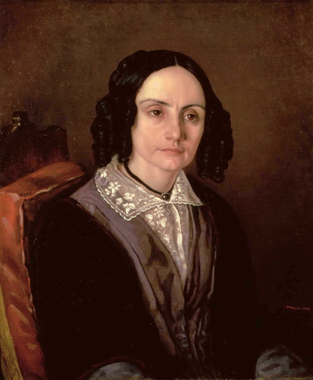 Retrato da condessa Maria Volkonskaja (1805-63) 1848 de Carl Peter Mazer