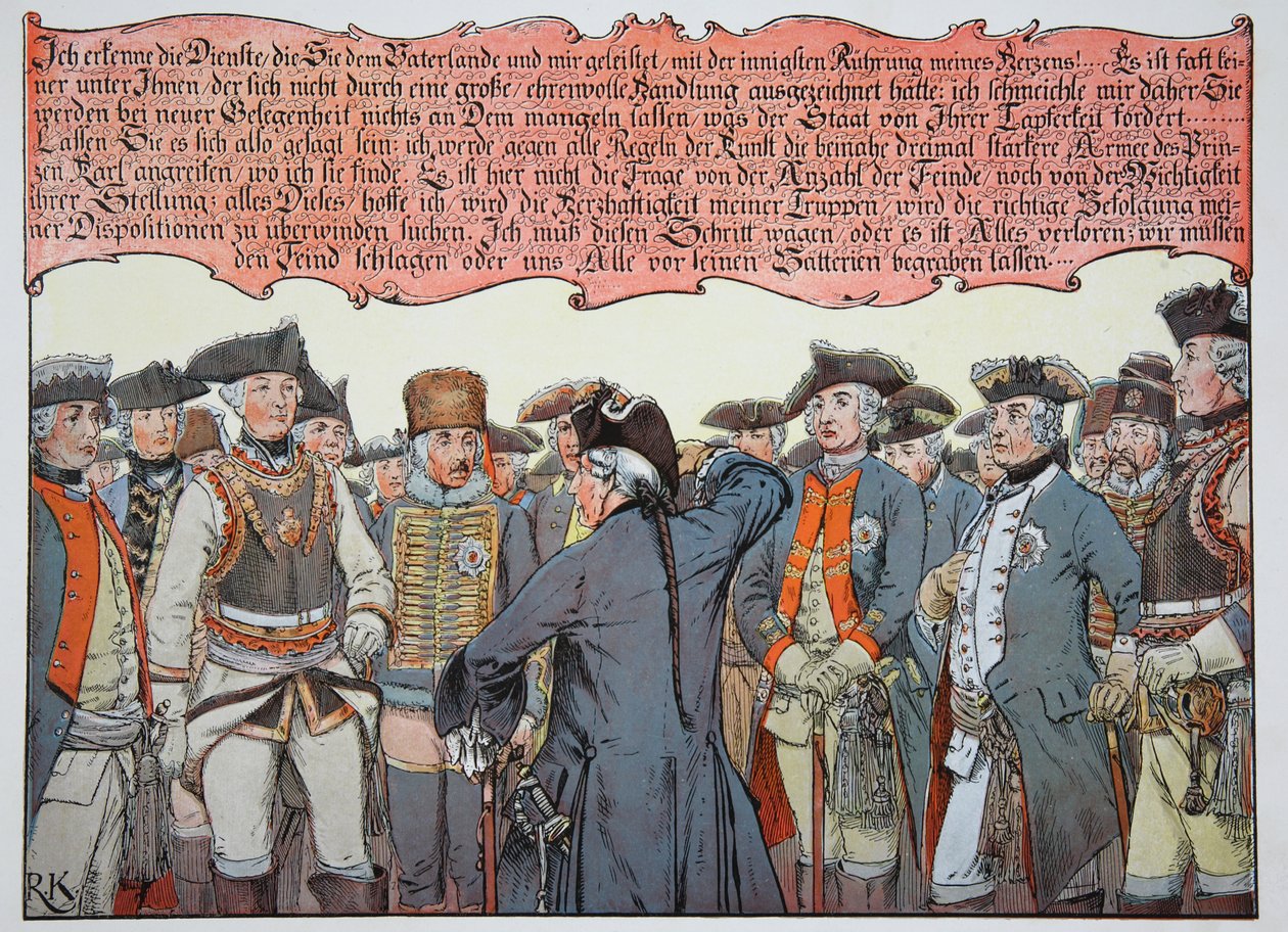 Antes da Batalha de Leuthen, 3 de dezembro de 1757 de Carl Röchling