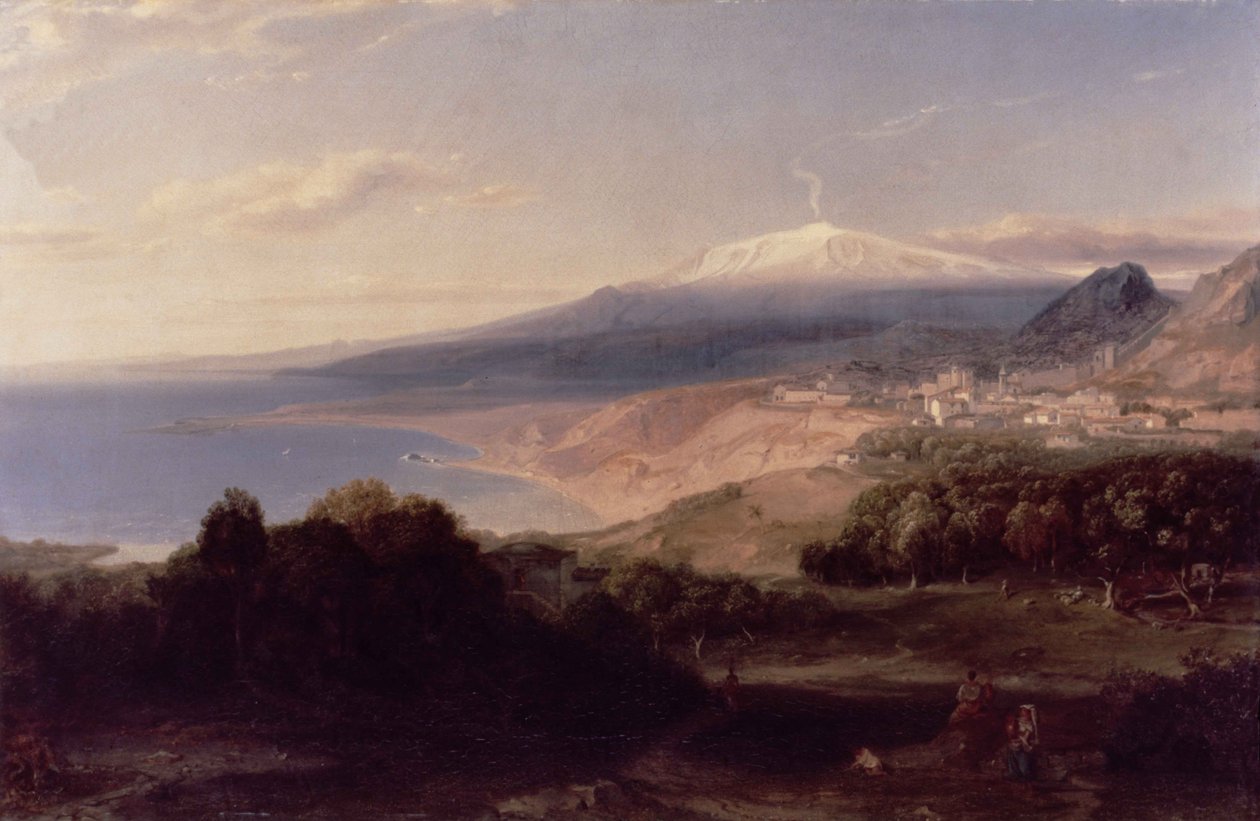 Taormina e Monte Etna, c.1840 de Carl Rottmann