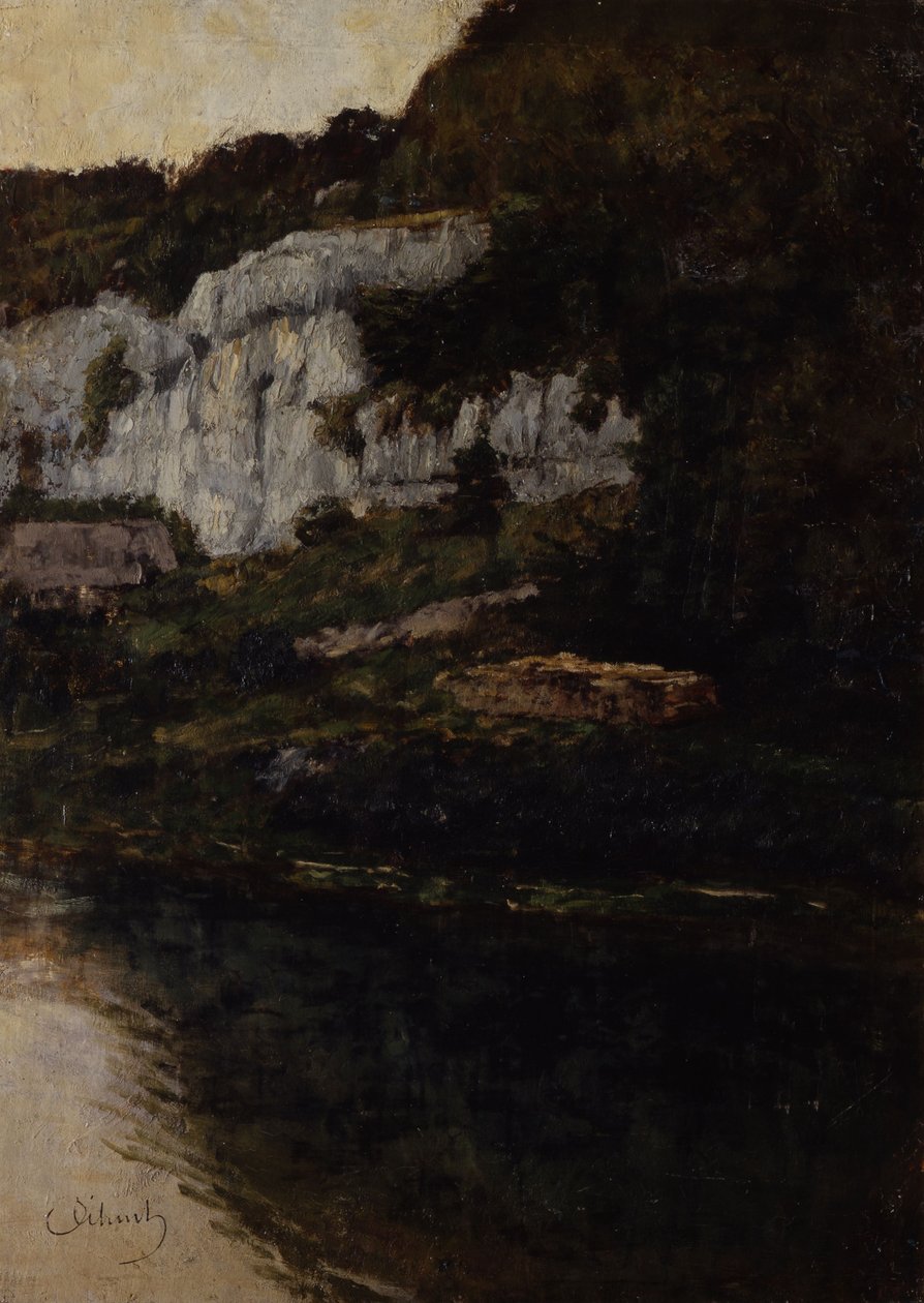 Felsabhang no Saut de Doubs II de Carl Schuch